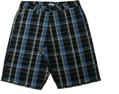 

Acetone Checkered Men's Black Chino Shorts, Black;grey