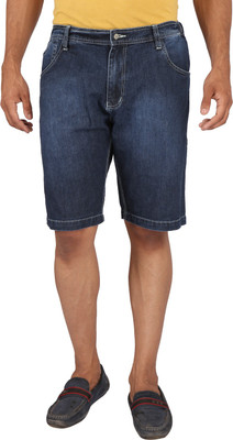 

Magneto Solid Men's Blue Denim Shorts, Denim-x
