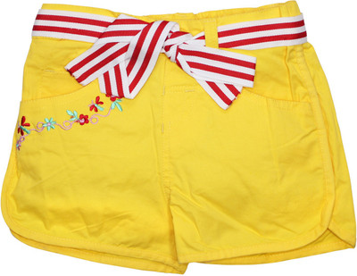 

FS Mini Klub Short For Girls Printed Cotton Linen Blend, Cotton Nylon Blend, Cotton Linen Blend(Yellow, Pack of 1