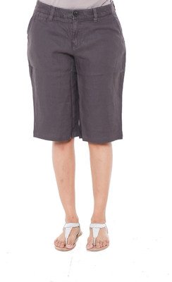 OLD KHAKI Solid Women Brown Bermuda Shorts