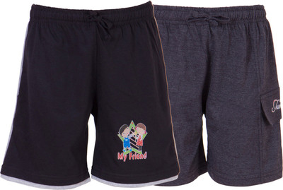 

Ultrafit Short For Boys Self Design Cotton Linen Blend, Cotton Nylon Blend, Cotton Linen Blend(Multicolor), Black & dgrey