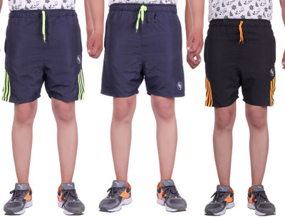

Belmarsh Striped Men's Multicolor Sports Shorts, Black;navy