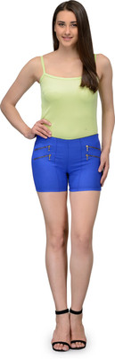 

Being Fab Solid Women's Blue Basic Shorts, Royal blue