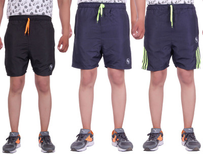 

Belmarsh Striped Men's Multicolor Sports Shorts, Black;navy
