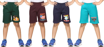 

Dongli Short For Boys Cotton Linen Blend, Cotton Nylon Blend, Cotton Linen Blend(Dark Green, Pack of 4, Combo color