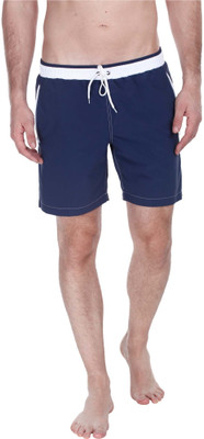 Zobello Solid Men Dark Blue Basic Shorts Zobello Solid Men Dark Blue Basic Shorts
