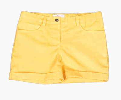 

My Little Lambs Short For Girls Solid Cotton Linen Blend, Cotton Nylon Blend, Cotton Linen Blend(Yellow, Pack of 1