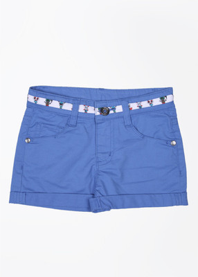 

United Colors of Benetton Short For Girls Casual Solid Cotton(Blue, Pack of 1, 1ak