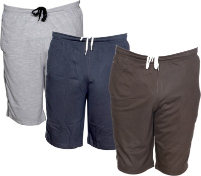 Tullis Solid Men Blue, Brown, Grey Bermuda Shorts