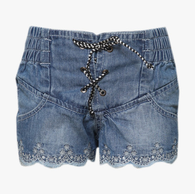 

Tales & Stories Short For Girls Embriodered Cotton Linen Blend, Cotton Nylon Blend, Cotton Linen Blend(Light Blue, Pack of 1