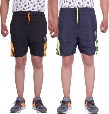 

Belmarsh Solid Men's Multicolor Sports Shorts, Black;navy