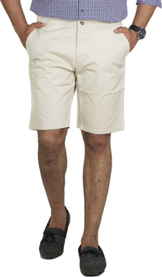 

Inspired By Boardriding Solid Men's White Basic Shorts, Creamish white