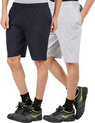 CHECKERSBAY Solid Men Dark Blue, Grey Sports Shorts