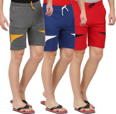 CHECKERSBAY Solid Men Red, Blue, Grey Sports Shorts