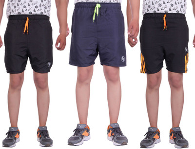 

Belmarsh Striped Men's Multicolor Sports Shorts, Black;navy