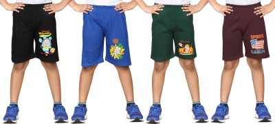 dongli Short For Boys Casual Solid Nylon(Dark Green, Pack of 4)