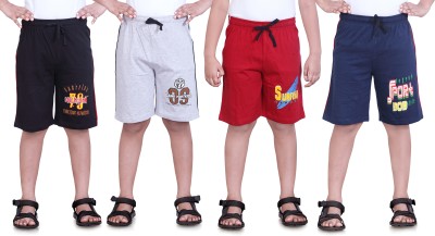dongli Short For Boys Solid Cotton Blend(Multicolor, Pack of 4)