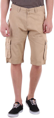 

Sports 52 Wear Solid Men's Brown Cargo Shorts, Khakhi 3.
