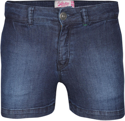 

Gini & Jony Short For Girls Solid Cotton Linen Blend, Cotton Nylon Blend, Cotton Linen Blend(Blue, Pack of 1