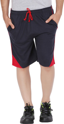 CHECKERSBAY Solid Men Dark Blue Sports Shorts