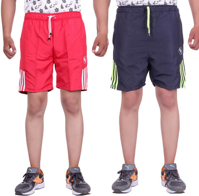 

Belmarsh Solid Men's Multicolor Sports Shorts, Navy;red