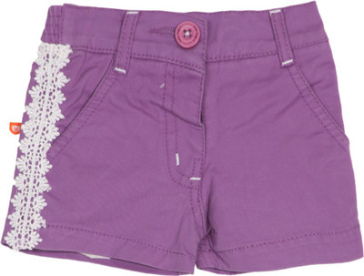 

612 League Short For Girls Solid Cotton Linen Blend, Cotton Nylon Blend, Cotton Linen Blend(Purple