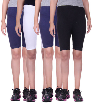 

Alisha Solid Women's Multicolor Cycling Shorts, Black;navy;white