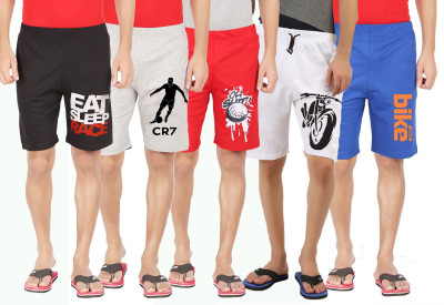 HOTFITS Graphic Print Men Multicolor Basic Shorts