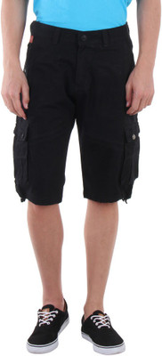 

Sports 52 Wear Solid Men's Black Cargo Shorts