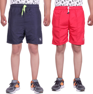 

Belmarsh Solid Men's Multicolor Sports Shorts, Navy;red
