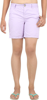 Eimoie Solid Women Purple Hotpants