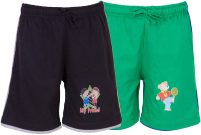 

Ultrafit Short For Boys Casual Self Design Cotton(Multicolor, Pack of 2), Black::green
