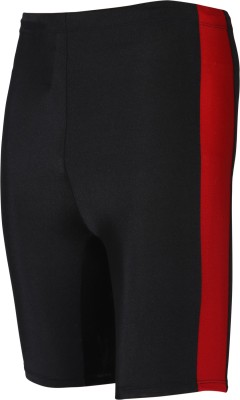 Rovars Solid Men Red, Black Sports Shorts, Cycling Shorts