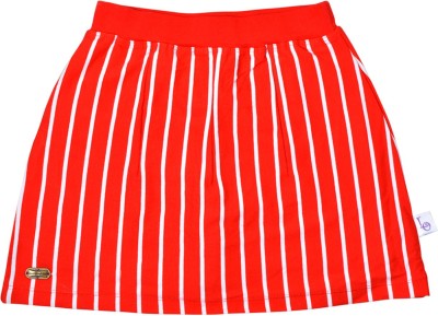 Lil Orchids Short For Girls Striped Cotton Linen Blend, Nylon Blend, Cotton Linen Blend(Red) at flipkart