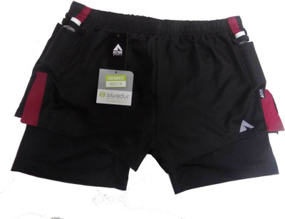 

Acetone Solid Women's Black Sports Shorts, Micro black