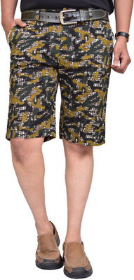 BRITISH TERMINAL Self Design Men Multicolor Bermuda Shorts
