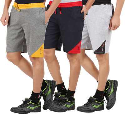 CHECKERSBAY Solid Men Multicolor Sports Shorts