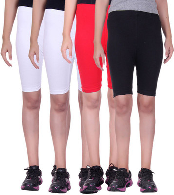 

Alisha Solid Women's Multicolor Cycling Shorts, Black;red;white