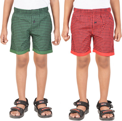 

Gkidz Short For Boys Woven Cotton Linen Blend, Cotton Nylon Blend, Cotton Linen Blend(Green, Pack of 2, Green & red