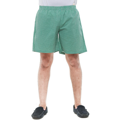OLD KHAKI Checkered Men Green Night Shorts