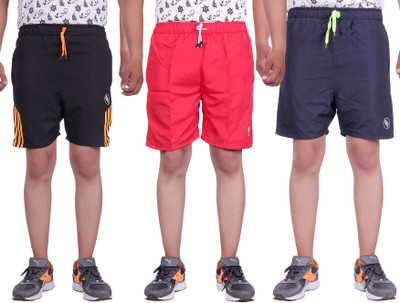 

Belmarsh Striped Men's Multicolor Sports Shorts, Black;navy;red