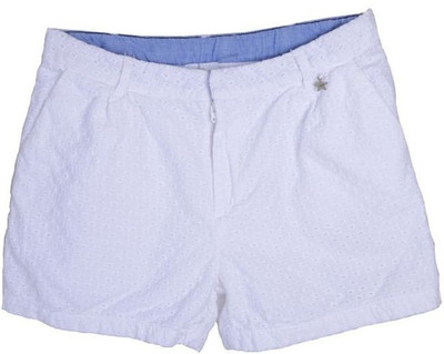 

Joy N Fun Short For Girls Embriodered Cotton Linen Blend, Cotton Nylon Blend, Cotton Linen Blend(White