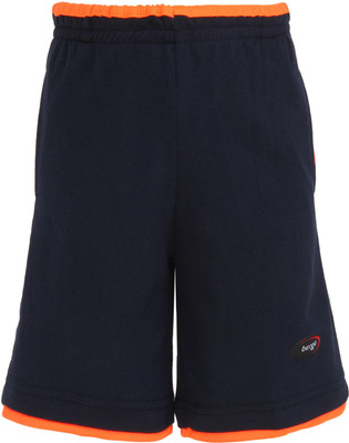 

Berge Short For Boys Solid Polyster Cotton Blend(Blue, Blue & orange