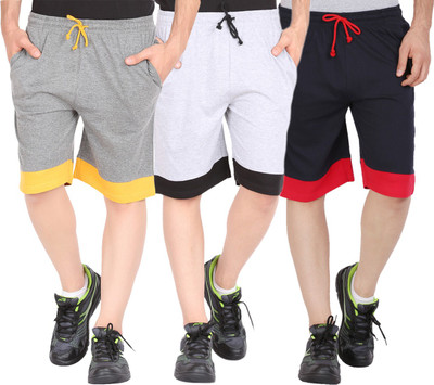 CHECKERSBAY Solid Men Dark Blue, Grey Sports Shorts