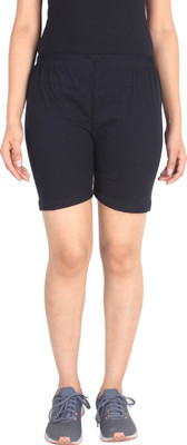 Unitedway Solid Women's Black Cycling Shorts