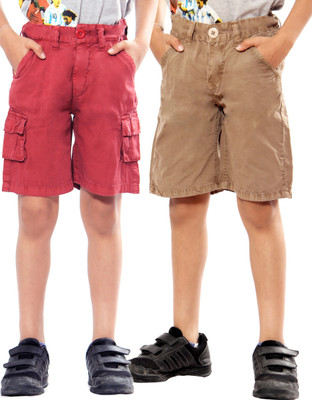 

Uber Urban Short For Boys Cotton Linen Blend, Cotton Nylon Blend, Cotton Linen Blend(Red, Pack of 2, Red & beige