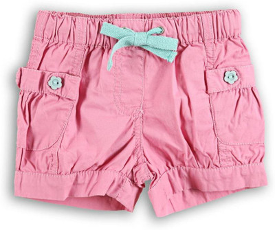 

Lilliput Short For Girls Solid Cotton Linen Blend, Cotton Nylon Blend, Cotton Linen Blend(Pink, Pink dark