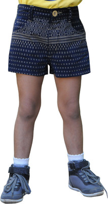 

Snowflakes Short For Girls Printed Cotton Linen Blend, Cotton Nylon Blend, Cotton Linen Blend(Blue, Pack of 1