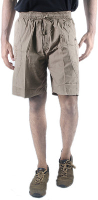 

0-Degree Solid Men's Beige Chino Shorts, Beige dark