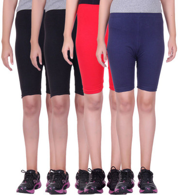 

Alisha Solid Women's Multicolor Cycling Shorts, Black;navy;red